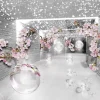 Wallarena Papier Peint 3D Abstrait Fleurs Intissé Panoramique 400x280 cm - Colle Inclus - Chambre et Salon - Moderne Papier Peint- Papier Peint Panoramique