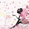 Wallarena Papier Peint Panoramique<Papier Peint Enfant Fée Papillons Rose Intissé Panoramique 350x250 cm - Colle Inclus - Chambre Enfant - Moderne Papier Peint