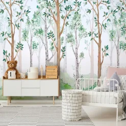 Wallarena Papier Peint Panoramique<Papier Peint Enfant Forêt Intissé Panoramique 350x250 cm - Colle Inclus - Chambre Enfant - Moderne Papier Peint