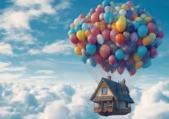Wallarena Papier Peint Panoramique<Papier Peint Enfant Intissé Panoramique Pour Enfant Chhambre Sky Ballons 350x250