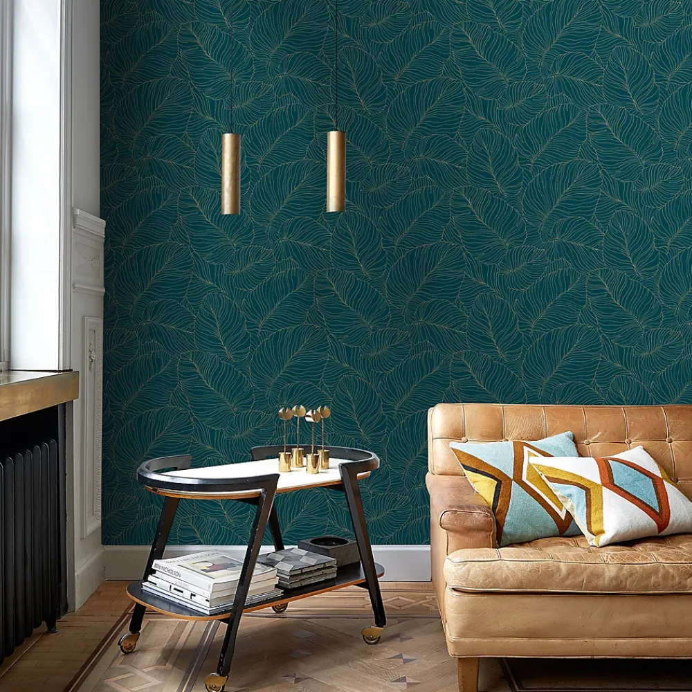 Grandeco Papier Peint<Papier peint expansé vinyle sur intissé Isa vert L.1005 x l.53 cm