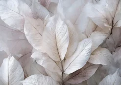 Wallarena Papier Peint Panoramique<Papier Peint Feuilles Abstrait 3D Gris Intissé Panoramique Pour Chambre Cuisine 400x280 cm