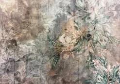 Wallarena Papier Peint Panoramique<Papier Peint Fleurs Feuilles Vintage Intissé Panoramique 400x280 cm - Colle Inclus - Chambre et Salon - Moderne Papier Peint