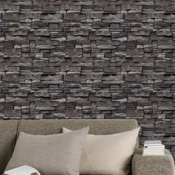 Papier peint imitation brique Arrou ardoise- Papier Peint
