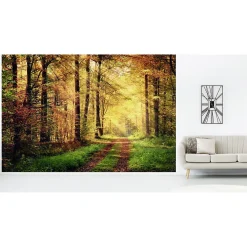 Scenolia Papier Peint Panoramique<Papier peint intissé AUTOMNAL forêt orangée 400 x 270 cm (LxH) - Tapisserie murale panoramique XXL, Made in France par