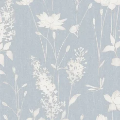 Laura Ashley Papier Peint<Papier peint intissé Dragonfly garden imprimé fleurs bleu L.1000 x l.52cm