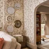 Laura Ashley Papier peint intissé Elderwood imprimé fleurs beige L.1000 x l.52cm- Papier Peint