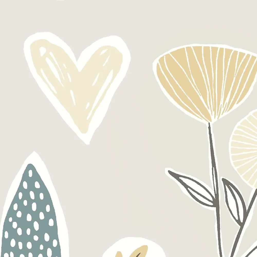Lutèce Papier peint intissé fleuri Les aventures Louise fleurs et feuillage rose L.1001 x l.53cm- Papier Peint