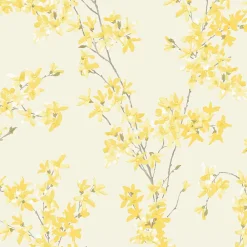 Laura Ashley Papier Peint<Papier peint intissé Forsythia imprimé fleurs jaune L.1000 x l.52cm