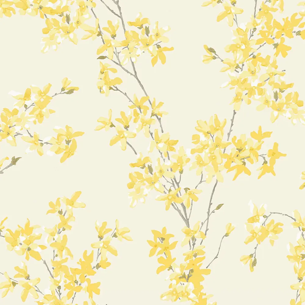 Laura Ashley Papier Peint<Papier peint intissé Forsythia imprimé fleurs jaune L.1000 x l.52cm
