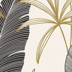 GoodHome Papier Peint<Papier peint intissé Selago noir or et blanc
