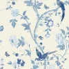 Laura Ashley Papier peint intissé Palace summer imprimé oiseaux, fleurs bleu L.1000 x l.52cm- Papier Peint