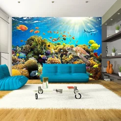 Planete Discount Papier peint intissé panoramique paysage underwater land 350x245 cm- Papier Peint Panoramique