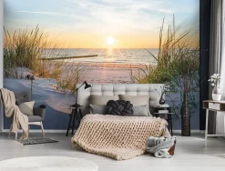 Wallarena Papier Peint Intissé Panoramique Mer Plage Paysage Nature 400x280 cm - Colle Inclus - Chambre et Salon - Papier Peint 3D- Papier Peint Panoramique