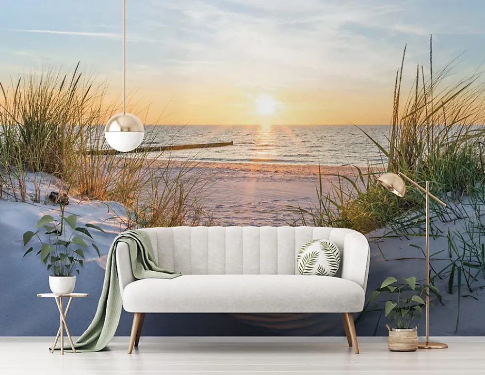 Wallarena Papier Peint Intissé Panoramique Mer Plage Paysage Nature 400x280 cm - Colle Inclus - Chambre et Salon - Papier Peint 3D- Papier Peint Panoramique
