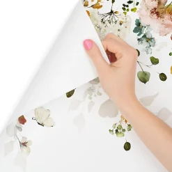 Muralo Papier Peint Intissé Photo Pour Salon FLEURS Colorées Feuilles Plantes Nature 270cm x 180cm- Papier Peint Panoramique