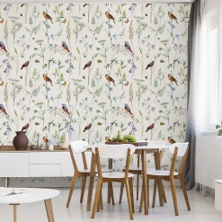 Muralo Papier Peint<Papier Peint Intissé Pour Salon OISEAUX Fleurs Feuilles Nature