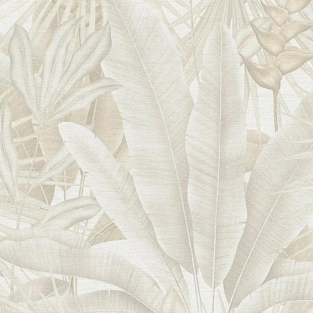 A.S. Creation Papier peint intissé vintage feuillage beige mat l.1005 x l.53cm, As Création- Papier Peint