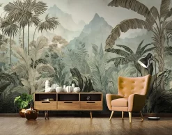 Wallarena Papier Peint Intissé Panoramique Pour Chambre Cuisine Jungle Forêt tropicale 250x175 cm- Papier Peint Panoramique