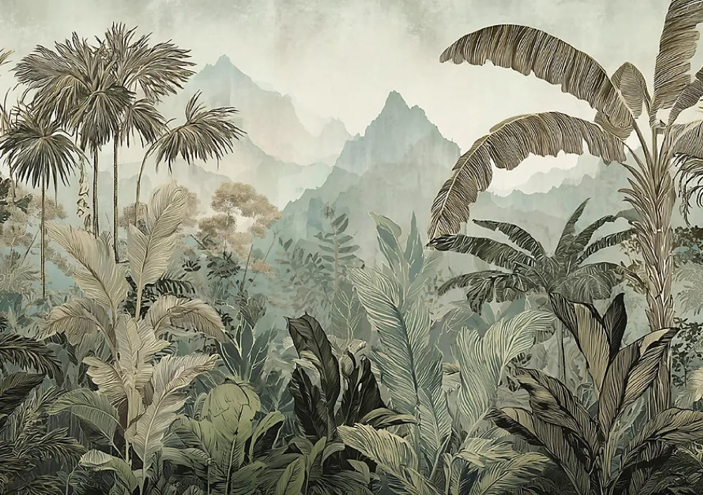 Wallarena Papier Peint Panoramique<Papier Peint Intissé Panoramique Pour Chambre Cuisine Jungle Forêt tropicale 350x250 cm