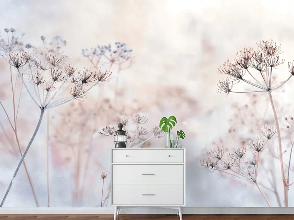 Wallarena Papier Peint Panoramique Intissé Fleurs Pissenlits Beige - 400x280 cm - Papier Peint Chambre et salon- Papier Peint Panoramique