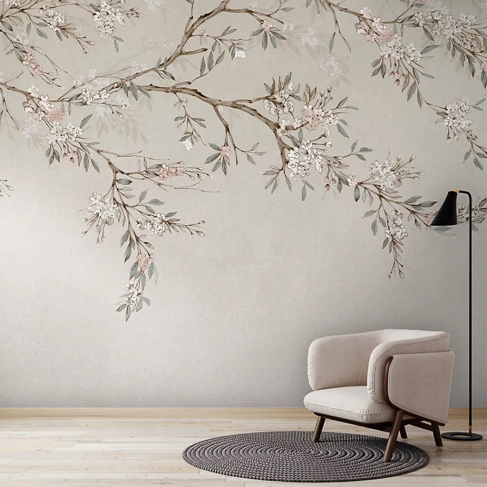 Art for the Home Papier Peint Panoramique<Papier peint panoramique Blossom Trail 300 x 280cm Beige, marron, vert grisé