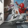 Komar Papier peint panoramique sur intissée de - Marvel Spider-Man Swinging Crew - Taille: 400 x 250 cm- Papier Peint Panoramique
