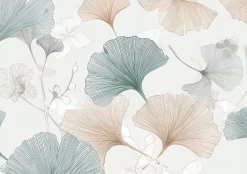 Wallarena Papier Peint Panoramique<Papier Peint Panoramique Intissé Fleur Abstrait Beige - 350x250 cm - Papier Peint Chambre et salon