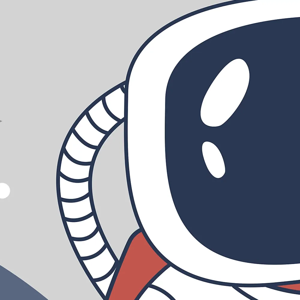IDPanneaux Papier Peint Panoramique<Papier peint panoramique intissé enfant fusée, astronaute, espace bleu, blanc, 8 lés, L.280 x l.400cm