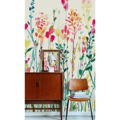 GoodHome Papier peint panoramique intissé Sinopia fleurs multicouleurs L.280 x l.159 cm- Papier Peint Panoramique|Papier Peint