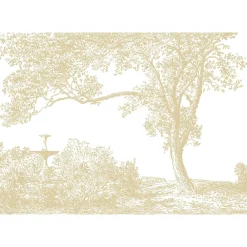 IDPanneaux Papier peint panoramique intissé arbre, beige, blanc, 8 lés, L.280 x l.400cm- Papier Peint Panoramique