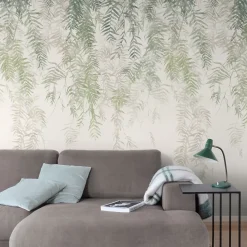 Grandeco Papier peint panoramique intissé feuillage vert, 2 lés, L.280 x l.159 cm Wisteria- Papier Peint Panoramique