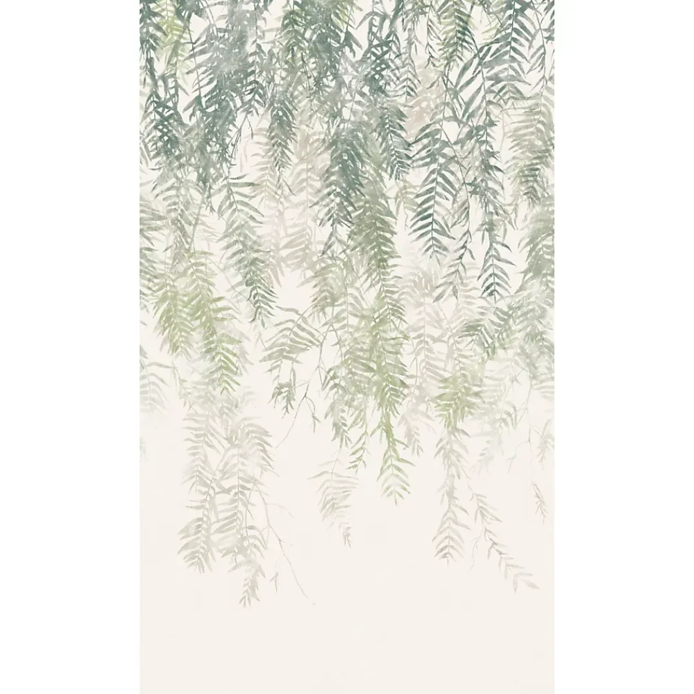 Grandeco Papier peint panoramique intissé feuillage vert, 2 lés, L.280 x l.159 cm Wisteria- Papier Peint Panoramique