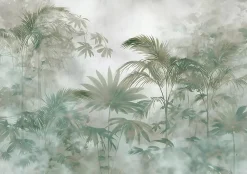 Wallarena Papier Peint Panoramique Intissé Jungle Feuilles Vert - 250x175 cm - Papier Peint Chambre et salon- Papier Peint Panoramique