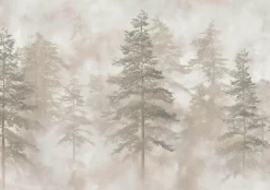 Wallarena Papier Peint Panoramique Intissé Forêt Arbres Beige - 350x250 cm - Papier Peint Chambre et salon- Papier Peint Panoramique