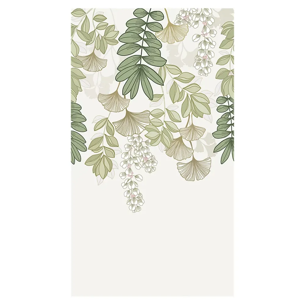 GoodHome Papier Peint Panoramique|Papier Peint<Papier peint panoramique intissé Aureolin feuillage et fleurs vert L.280 x l.159 cm