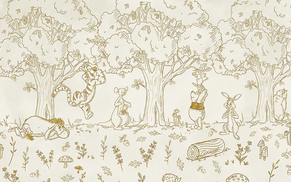 Komar Papier peint panoramique sur intissée de - Disney Winnie the Pooh Outdoors - Taille: 400 x 250 cm- Papier Peint Panoramique