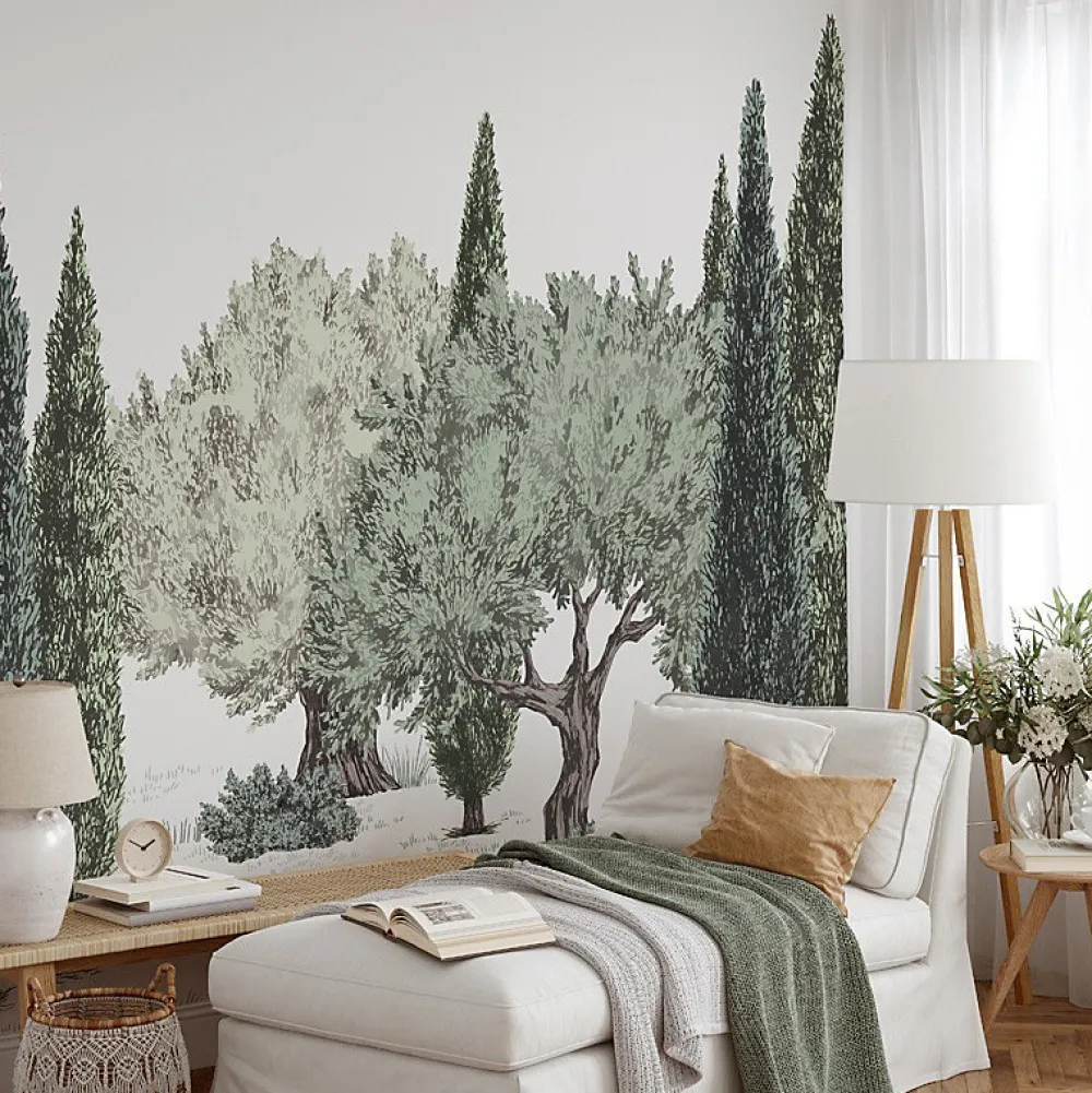 99DECO Papier Peint Panoramique<Papier peint panoramique - Tivoli - Vert - intissé : 150g/m² - 7 lés : 336x270cm