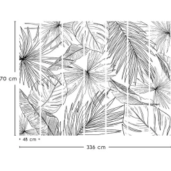 99DECO Papier peint panoramique - Lamnar - Noir - intissé : 150g/m² - 7 lés : 336x270cm- Papier Peint Panoramique