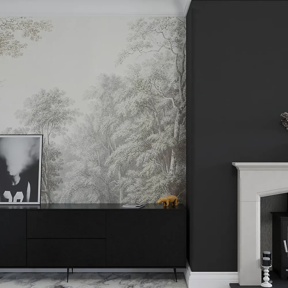 Art for the Home Papier Peint Panoramique<Papier peint panoramique XXL Forêt Bucolique 400 x 280cm Gris vert