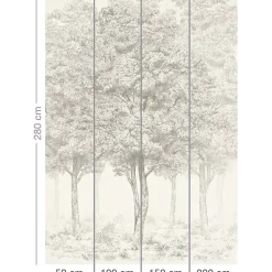 GoodHome Papier peint panoramique Intissé Sunste gris clair 200 x 280 cm- Papier Peint Panoramique