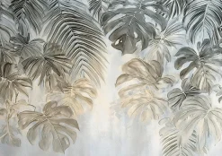 Wallarena Papier Peint Panoramique Intissé Feuilles Jungle Vert - 250x175 cm - Papier Peint Chambre et salon- Papier Peint Panoramique