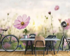 Wallarena Papier Peint Panoramique<Papier Peint Panoramique Intissé Fleurs Floral Nature 350x250 cm - Colle Inclus - Moderne Papier Peint Intissé Chambre Salon