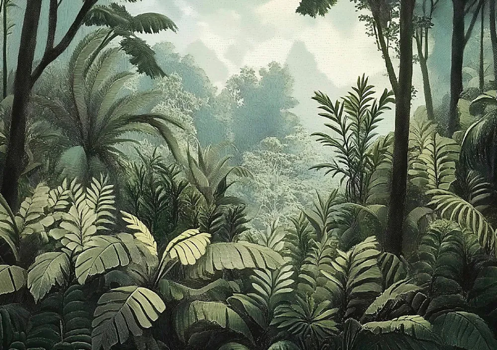 Wallarena Papier Peint Panoramique Intissé Nature Foret Jungle 400x280 cm - Colle Inclus - Moderne XXL Papier Peint por Chambre Salon- Papier Peint Panoramique