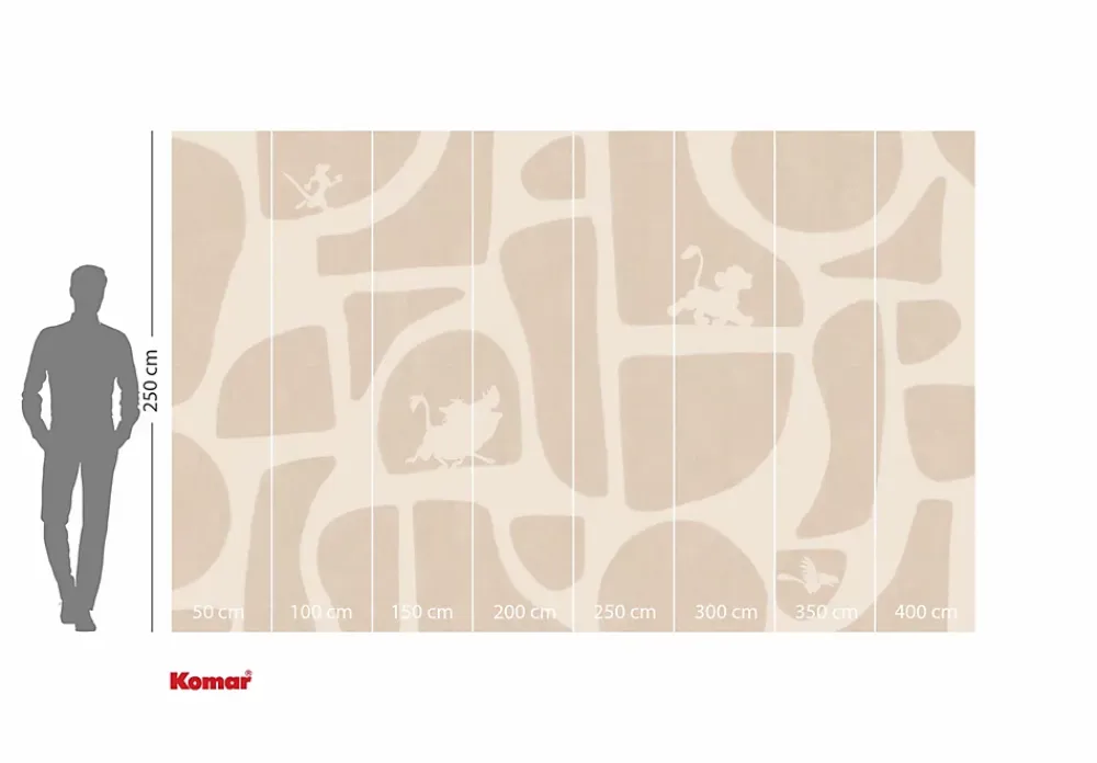 Komar Papier peint panoramique sur intissée de - Disney The Lion King Animals and Shapes - Taille: 400 x 250 cm- Papier Peint Panoramique