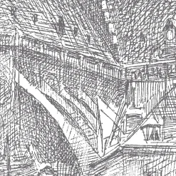Lé Papiers de Ninon Papier peint panoramique Notre Dame - Noir- Papier Peint Panoramique