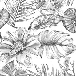 GoodHome Papier peint panoramique Kuaj noir et blanc L.280 x l.159 cm- Papier Peint Panoramique|Papier Peint