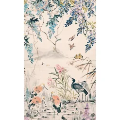 GoodHome Papier peint panoramique Intissé Wulfen crème 280 x 159 cm- Papier Peint Panoramique