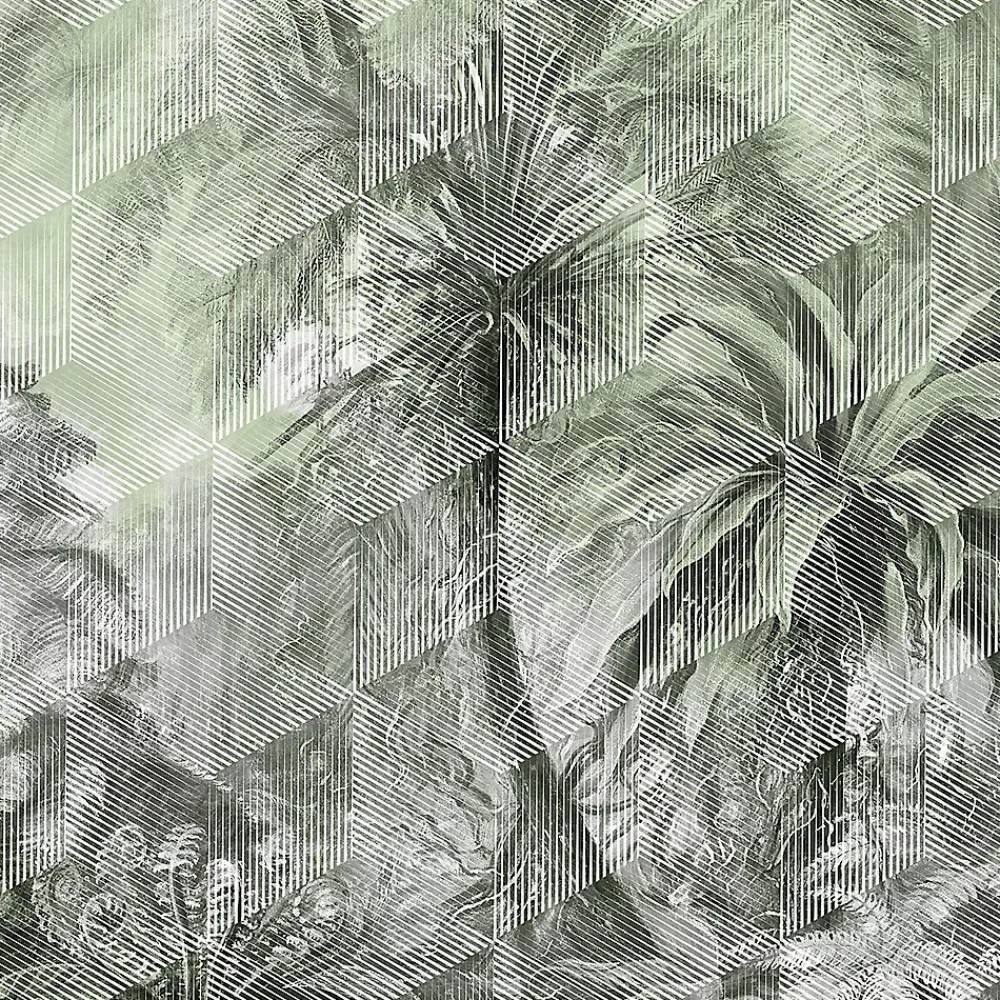GoodHome Papier Peint Panoramique<Papier peint panoramique Intissé Tanan vert pâle 184 x 248 cm