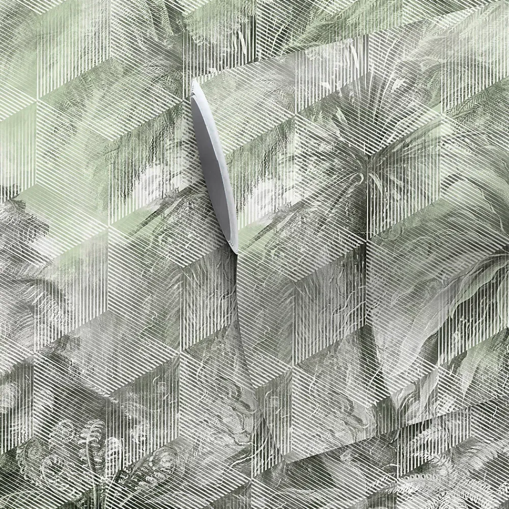 GoodHome Papier Peint Panoramique<Papier peint panoramique Intissé Tanan vert pâle 184 x 248 cm